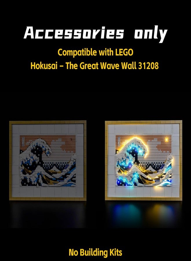 BrickBling LED Lights Compatible with Lego Hokusai - The Great Wave Wall Art Craft, Light up Your Ocean Canvas 31208 - Lights Only, Not Come with Model (Classic Version Light) - Image 3
